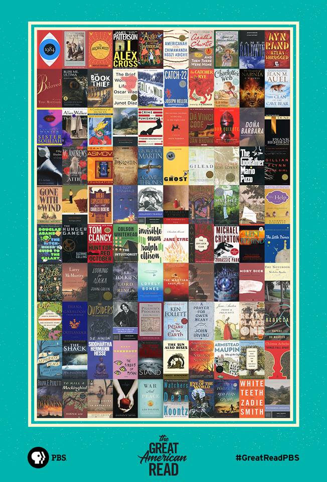 PBS Releases 100 Books of “The Great American Read” List
