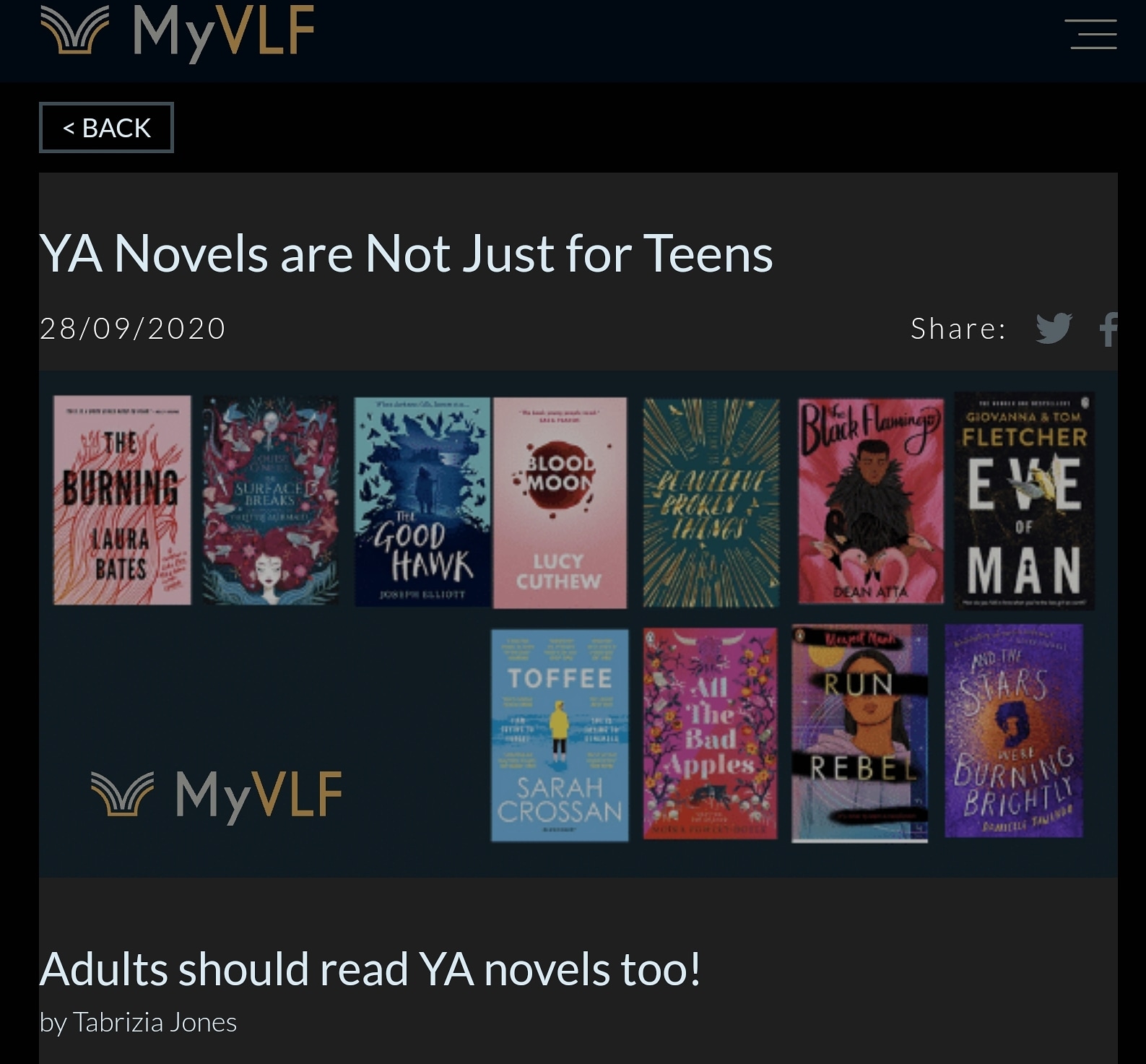 Blog Post: YA Novels Are Not Just For Teens